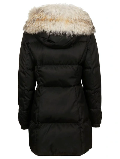 Shop Prada Fur Trim Down Jacket In Black