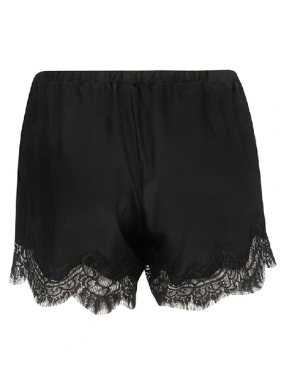 Shop Gold Hawk Lace Hem Shorts In Black