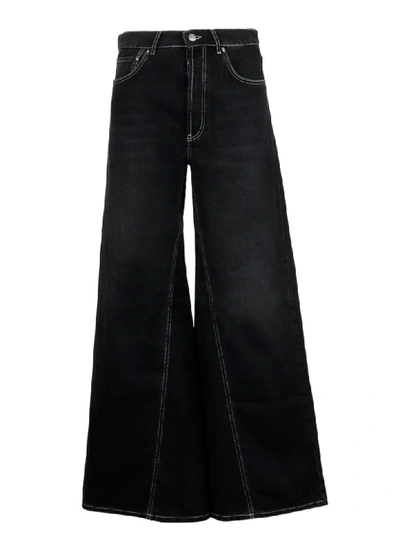 Shop Ganni Wide-leg Jeans In Black