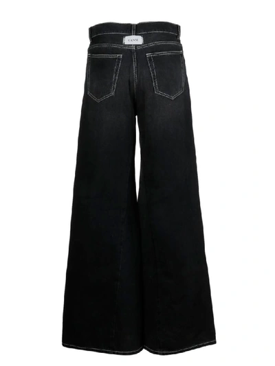 Shop Ganni Wide-leg Jeans In Black