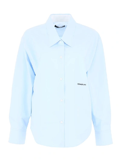 Shop Calvin Klein Oversized Shirt In Light Sky (light Blue)