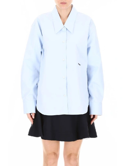 Shop Calvin Klein Oversized Shirt In Light Sky (light Blue)