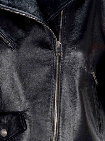 Shop Prada Leather Cape In Black