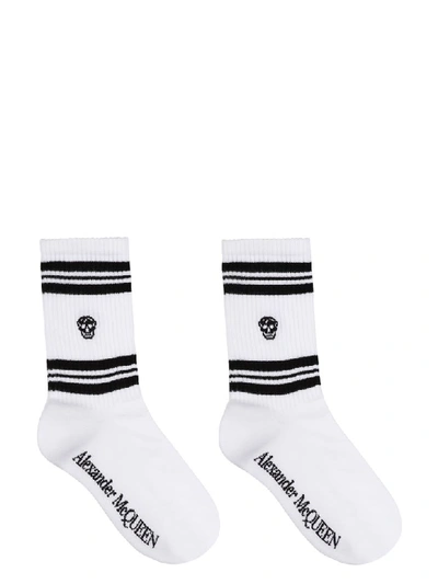 Shop Alexander Mcqueen Skull Sport Socks In White
