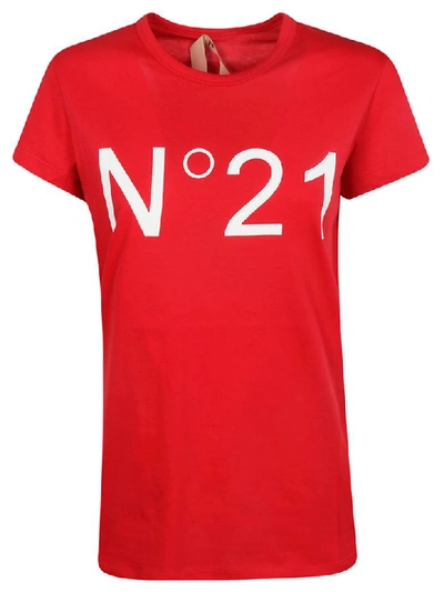 Shop N°21 Printed Logo T-shirt In Red