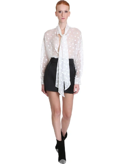 Shop Alexandre Vauthier Blouse In White Silk