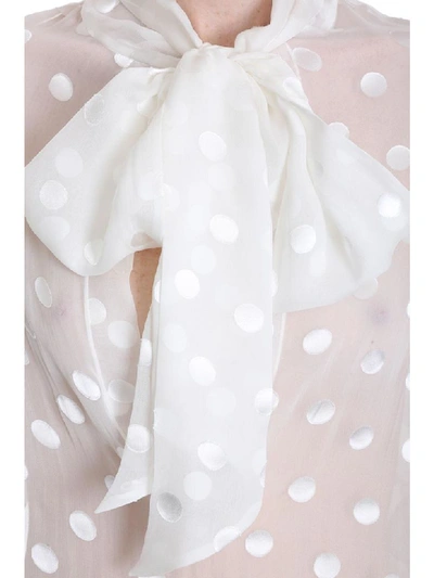 Shop Alexandre Vauthier Blouse In White Silk