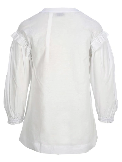 Shop Moncler By Simone Rocha Round Neck T-shirt In White