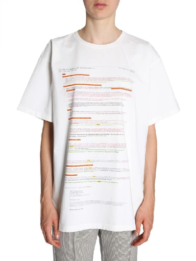 Shop Mm6 Maison Margiela Oversize Fit T-shirt In Bianco