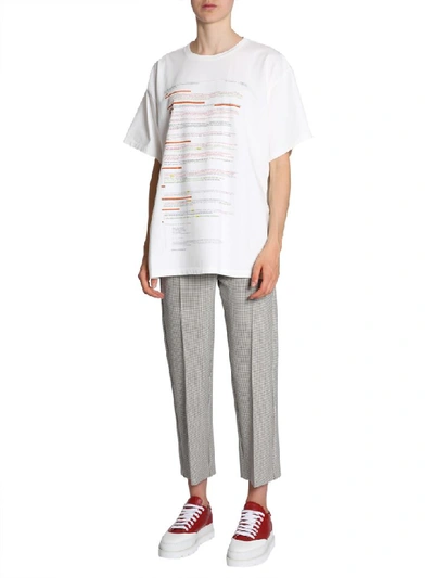 Shop Mm6 Maison Margiela Oversize Fit T-shirt In Bianco