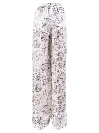 Shop Off-white Printed Trousers In White