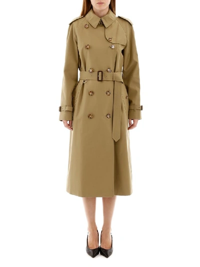 Shop Burberry Waterloo Trench Coat In Rich Olive (green)