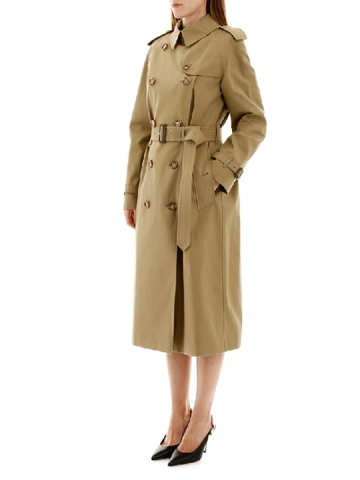 Shop Burberry Waterloo Trench Coat In Rich Olive (green)