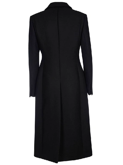 Shop Prada Embellished Belt Coat In Black