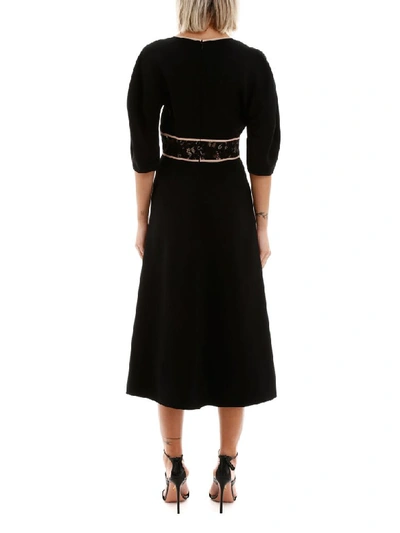 Shop N°21 Dress With Lace Inserts In Black (black)