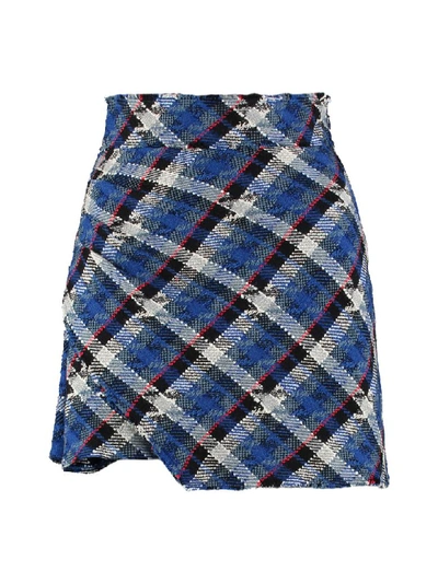 Shop Pinko Sganciare Cotton Mini-skirt In Blue