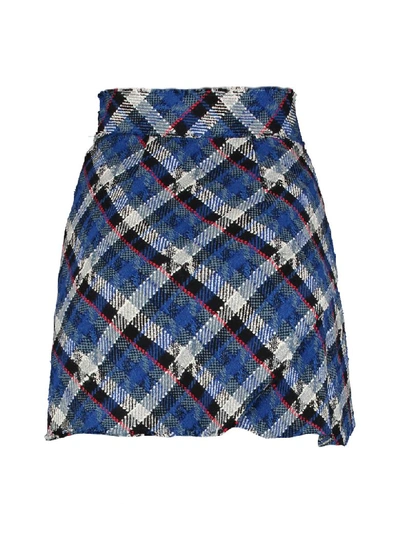 Shop Pinko Sganciare Cotton Mini-skirt In Blue