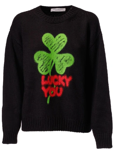 Shop Philosophy Di Lorenzo Serafini Lucky You Sweatshirt In Black