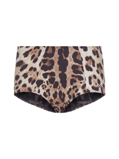 Shop Dolce & Gabbana Leopard Print Bikini Culottes In Leo New
