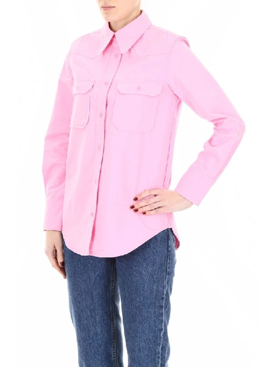 Shop Calvin Klein Jeans Est.1978 Twill Shirt In Pink Baby (pink)