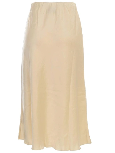 Shop Nanushka Zarina Skirt Satin Elastic Waist In Wax Yellow