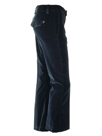 Shop Dondup Benedicte Velvet Trousers In Blue