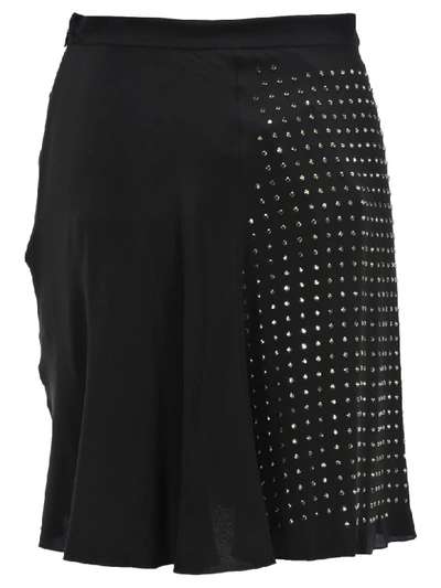 Shop N°21 N21 Draped Embellished Mini Skirt In Black