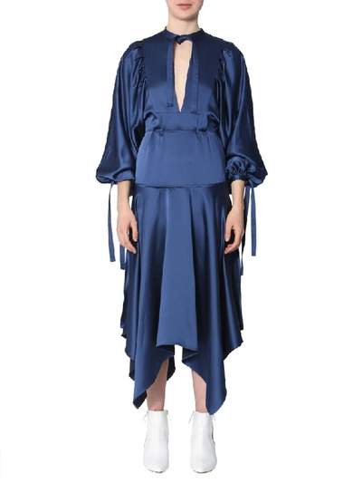 Shop Self-portrait Midi Dress In Blu
