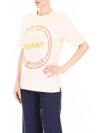 Shop See By Chloé I Am Cheeky T-shirt In Beige (beige)