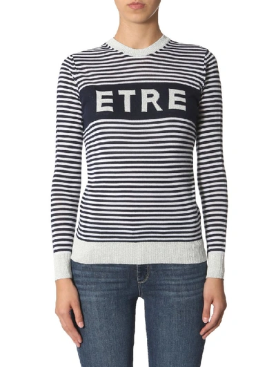 Shop Etre Cecile Striped Sweater In Blu