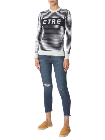 Shop Etre Cecile Striped Sweater In Blu