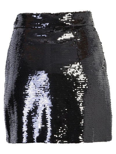 Shop Amen Sequined Skirt In Black