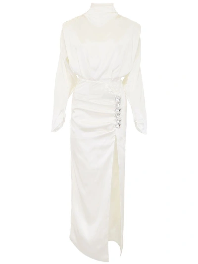 Shop Alessandra Rich High Neck Dress In White (white)