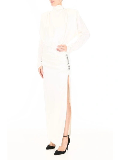 Shop Alessandra Rich High Neck Dress In White (white)