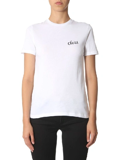 Etre Cecile T-shirt With Love Bird Print In Bianco