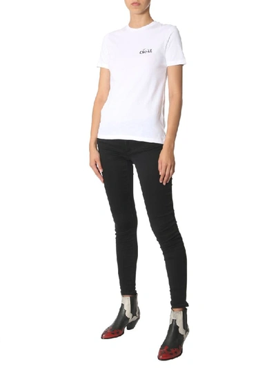 Etre Cecile T-shirt With Love Bird Print In Bianco