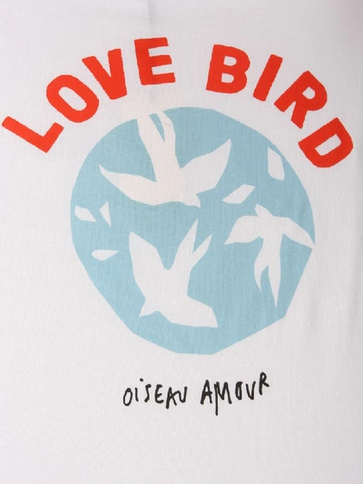 Etre Cecile T-shirt With Love Bird Print In Bianco