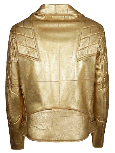 Shop Golden Goose Chiodo Yasu Biker Jacket In Gold