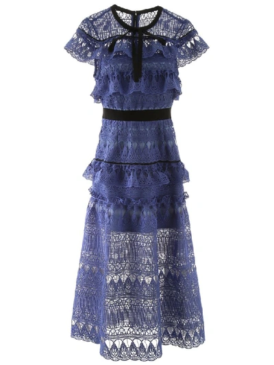Daphne teardrop guipure midi cheap dress