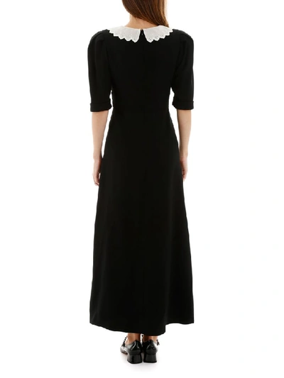Shop Alessandra Rich Crepe Dress With Collar In Black (black)