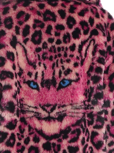 Shop Alberta Ferretti Animal-print Eco-fur In Fuchsia