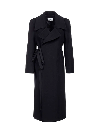 Shop Mm6 Maison Margiela Coat In Black