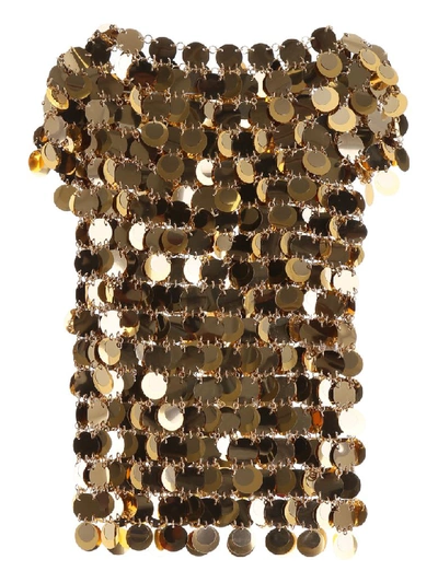 Shop Rabanne Gold Sequins Top In Gold (gold)