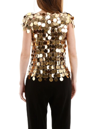 Shop Paco Rabanne Gold Sequins Top In Gold (gold)