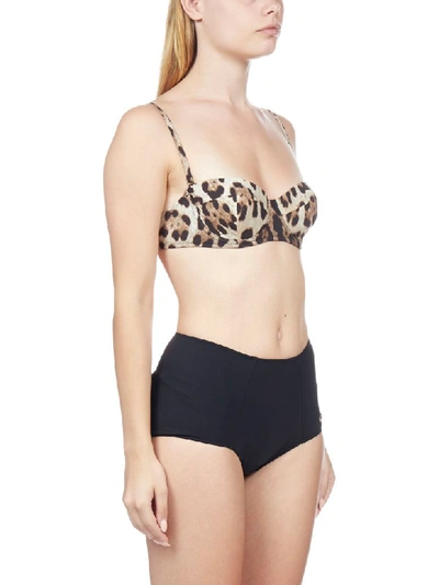 Shop Dolce & Gabbana Leopard Print Balconette Bikini Top In Leo New