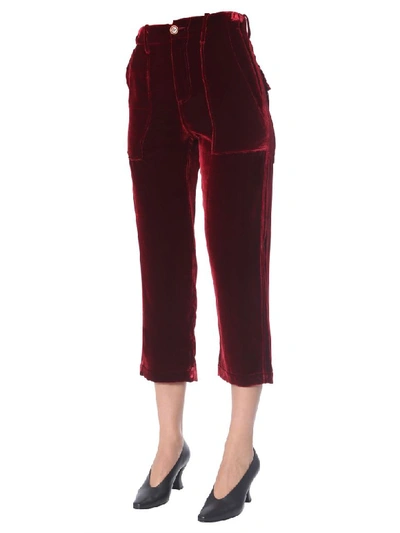 Shop Jejia Cropped Pants In Bordeaux