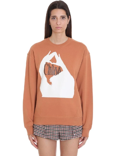 Shop Chloé Sweatshirt In Orange Cotton