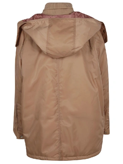 Shop Acne Studios Large Hood Zipped Parka In Dusty Pink