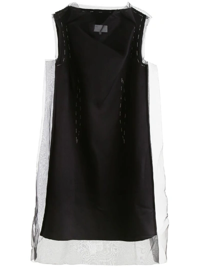 Shop Maison Margiela Midi Dress With Stitching In Black (black)