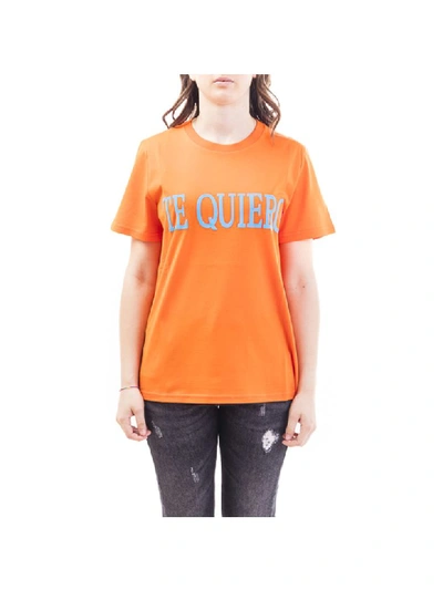 Shop Alberta Ferretti Cotton T-shirt In Orange